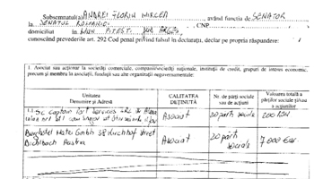 S.C.A. Mircea Andrei & Asociaţii a câştigat anul trecut,  din contracte cu statul, peste 500.000 euro şi 230.000 lei