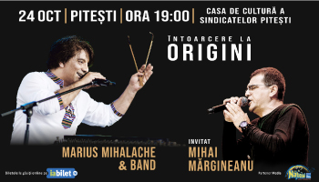 Întoarcere la Origini”: Marius Mihalache & Band,  cu invitatul special Mihai Mărgineanu, ajung la Pitești