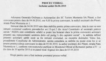 Parastas la Hotel Muntenia sau cum se ţine o A.G.A. fictivă