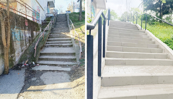 Pitești. Scările de pe strada Făgăraș, complet reabilitate!