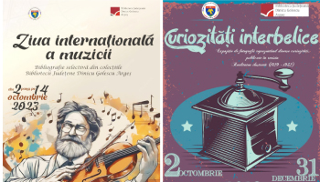 ”Ziua Internațională a Muzicii”  și ”Curiozități interbelice”,  două inedite expoziții la Biblioteca Județeană Argeș