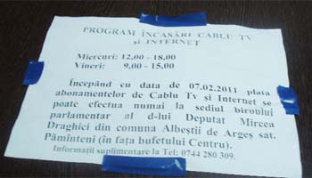 Cabinetul parlamentarului Mircea Drăghici, transformat în casierie pentru o firmă de cablu