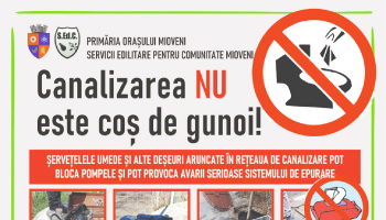 Servicii Edilitare pentru Comunitate Mioveni: Canalizarea orașului NU este coș de gunoi!