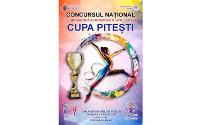 Concursul Național de Gimnastică Acrobatică și Gym for All – „Cupa Pitești” – sâmbătă 4 aprilie, la Sala Sporturilor