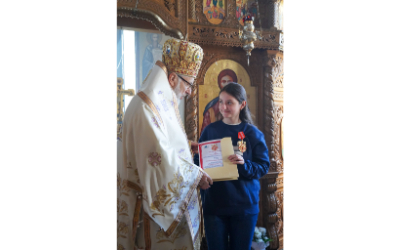 Mălina-Carla Pavel, eleva excepțională de la ”Odobescu”, a primit o distincție de la Înaltul Calinic