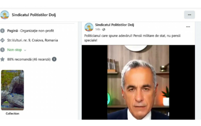 Sindicatul Polițiștilor din Dolj îi face campanie lui Călin Georgescu, contrar legii!