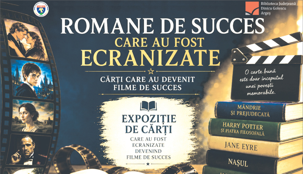 ROMANE CARE AU CUCERIT MILIOANE DE CITITORI ȘI AU DEVENIT FILME MEMORABILE, REUNITE ÎNTR-O NOUĂ EXPOZIȚIE LA BIBLIOTECA JUDEȚEANĂ ARGEȘ