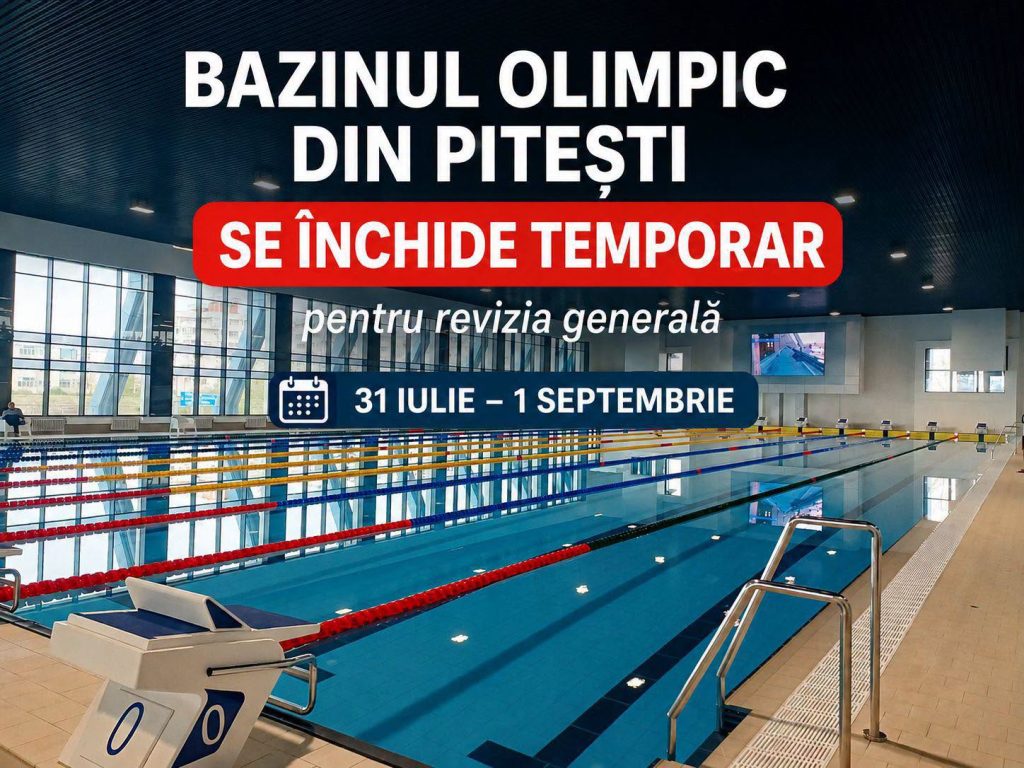 Bazinul Olimpic din Pitești se va închide temporar pentru revizia generală
