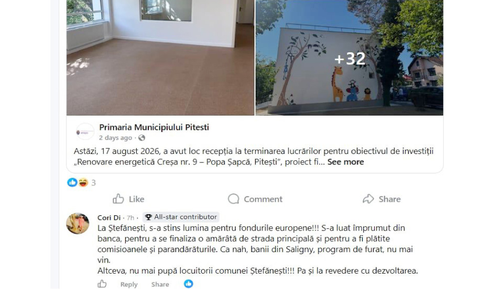 Exagerat de pretențioși cetățenii din Ștefănești!… Vor drumuri asfaltate și școli modernizate